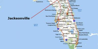 Jacksonville মার্কিন মানচিত্র