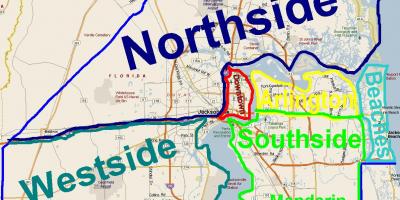 Mapa Jacksonville oblast