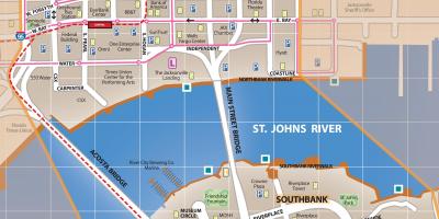 Mapa del centre de Jacksonville (FLORIDA)