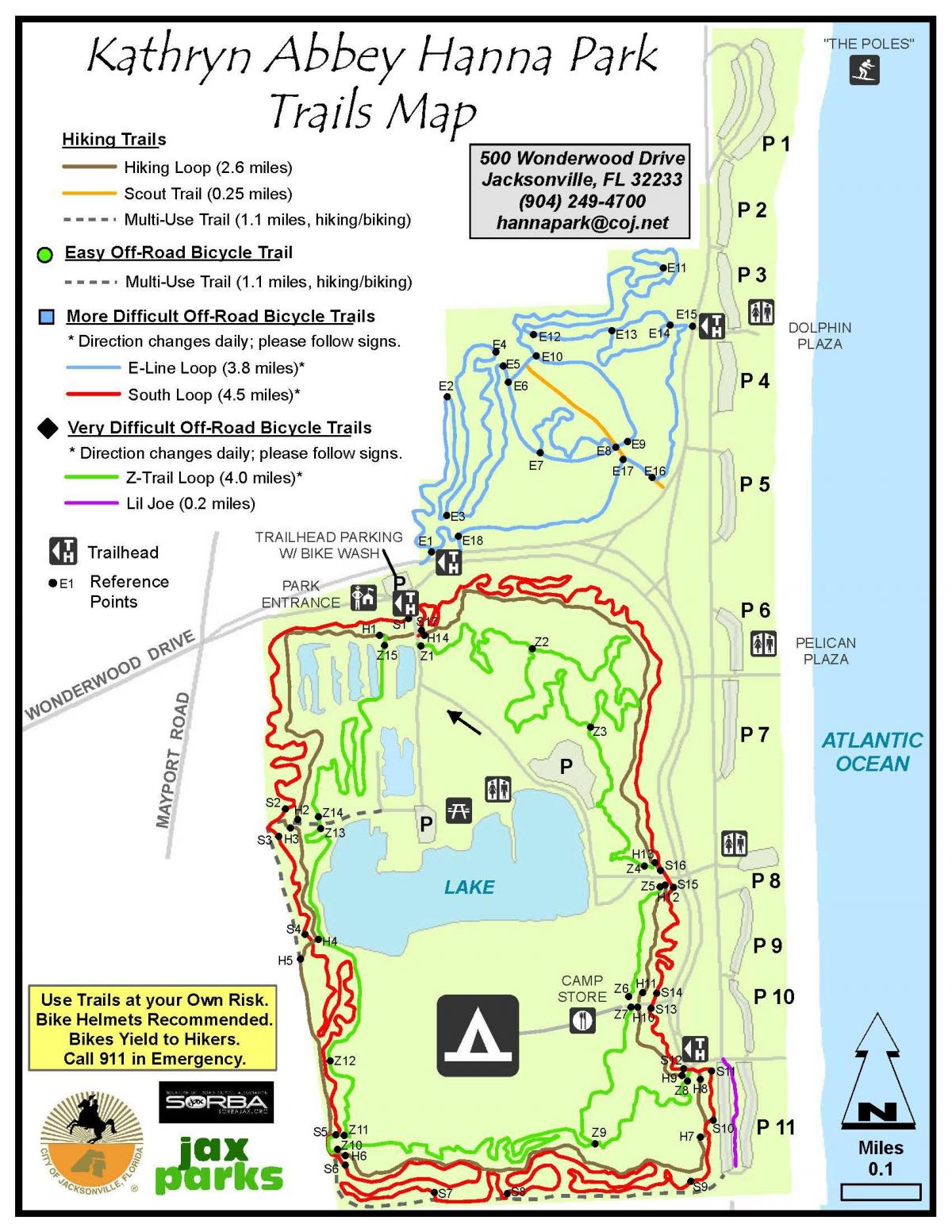 Jacksonville mappa del parco