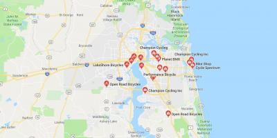 Karte Jacksonville velosipēds