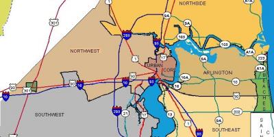 Jacksonville FL okolí mapu